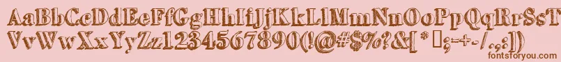 Grutchshaded Font – Brown Fonts on Pink Background