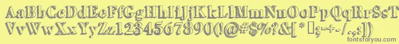 Grutchshaded Font – Gray Fonts on Yellow Background