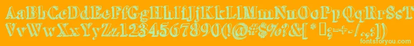 Grutchshaded Font – Green Fonts on Orange Background