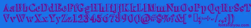 Grutchshaded Font – Purple Fonts on Blue Background