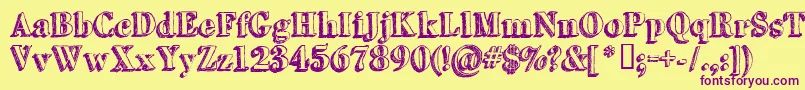 Grutchshaded Font – Purple Fonts on Yellow Background