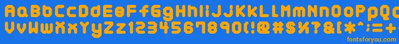 AtaraxP Font – Orange Fonts on Blue Background
