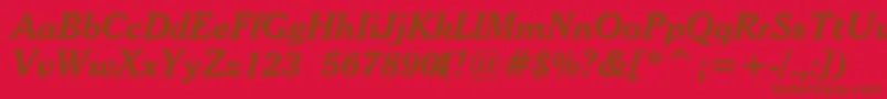 Шрифт CheltenhamBoldItalicBt – коричневые шрифты на красном фоне