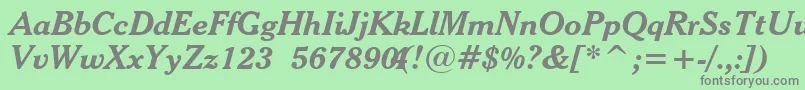CheltenhamBoldItalicBt Font – Gray Fonts on Green Background