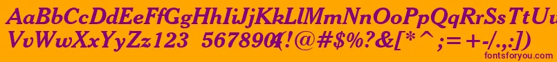 CheltenhamBoldItalicBt Font – Purple Fonts on Orange Background