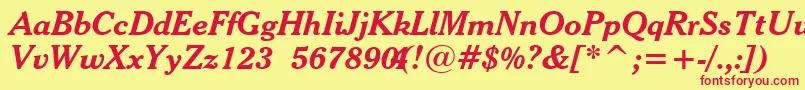 CheltenhamBoldItalicBt Font – Red Fonts on Yellow Background
