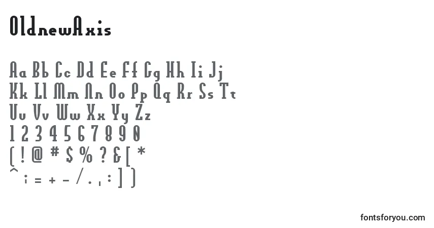 Шрифт OldnewAxis – алфавит, цифры, специальные символы