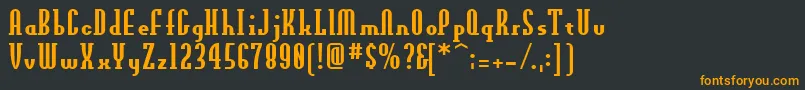 フォントOldnewAxis – 黒い背景にオレンジの文字