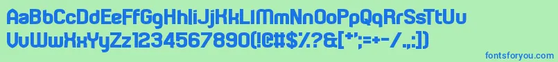 Technoma Font – Blue Fonts on Green Background