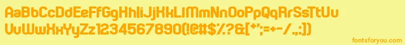 Technoma Font – Orange Fonts on Yellow Background