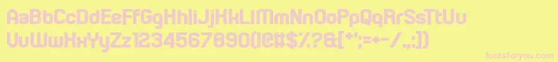 Technoma Font – Pink Fonts on Yellow Background