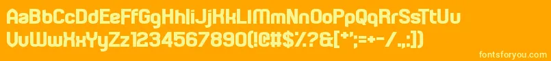 Technoma Font – Yellow Fonts on Orange Background