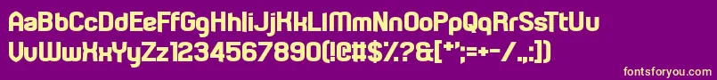 Technoma Font – Yellow Fonts on Purple Background