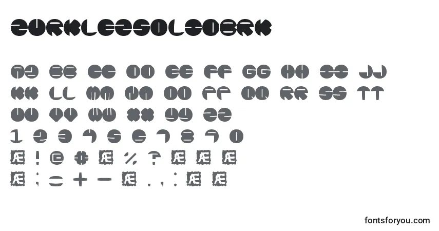 A fonte ZurklezSolidBrk – alfabeto, números, caracteres especiais