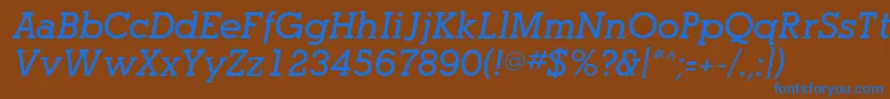 Шрифт OptasiaSsiBoldItalic – синие шрифты на коричневом фоне