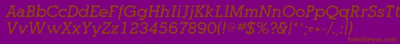 OptasiaSsiBoldItalic-Schriftart – Braune Schriften auf violettem Hintergrund