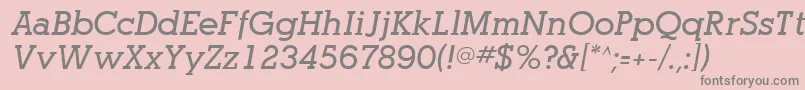 フォントOptasiaSsiBoldItalic – ピンクの背景に灰色の文字