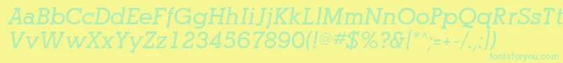 OptasiaSsiBoldItalic Font – Green Fonts on Yellow Background