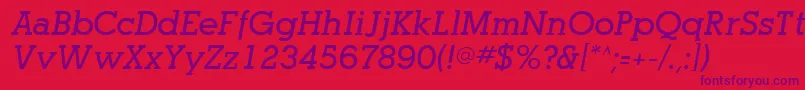 OptasiaSsiBoldItalic Font – Purple Fonts on Red Background