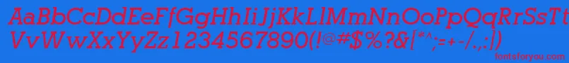 OptasiaSsiBoldItalic Font – Red Fonts on Blue Background