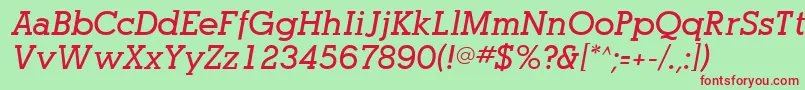 OptasiaSsiBoldItalic Font – Red Fonts on Green Background