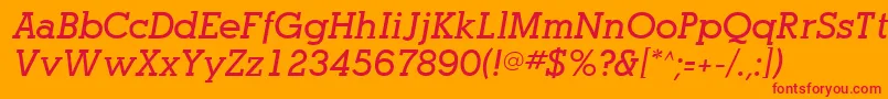 フォントOptasiaSsiBoldItalic – オレンジの背景に赤い文字