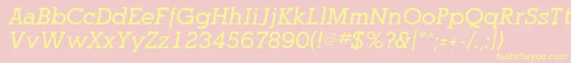 OptasiaSsiBoldItalic Font – Yellow Fonts on Pink Background