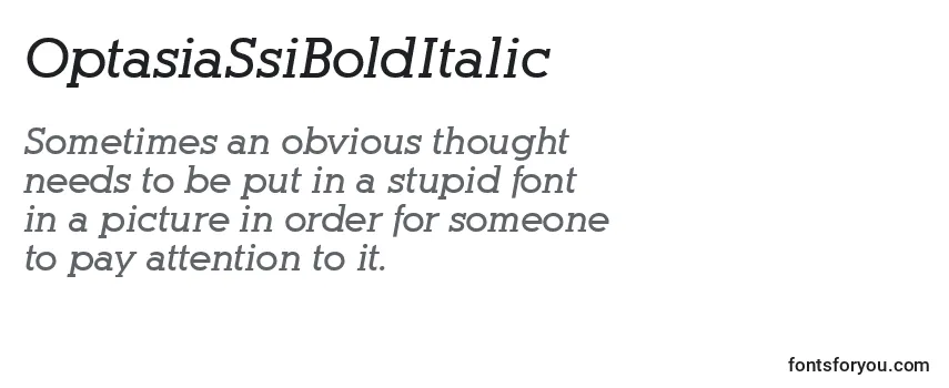 Review of the OptasiaSsiBoldItalic Font