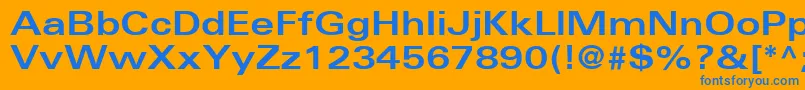 UniversLt63BoldExtended Font – Blue Fonts on Orange Background