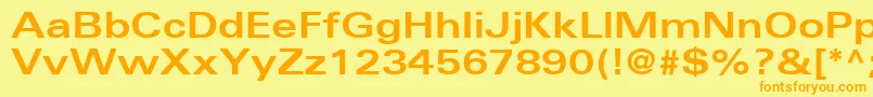 UniversLt63BoldExtended Font – Orange Fonts on Yellow Background