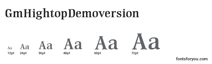 Размеры шрифта GmHightopDemoversion