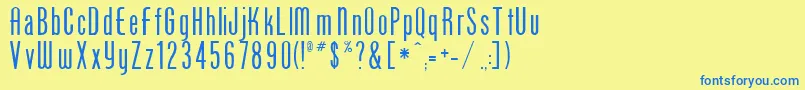 Weitere Informationen zur PhoenixOne-Schriftart PhoenixOne-Schriftart – Blaue Schriften auf gelbem Hintergrund