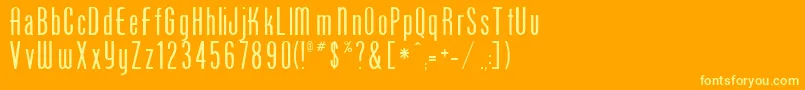 PhoenixOne-Schriftart – Gelbe Schriften auf orangefarbenem Hintergrund