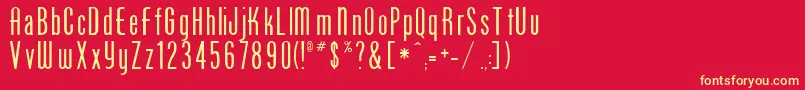 フォントPhoenixOne – 黄色の文字、赤い背景