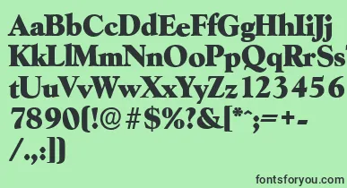 GoudyserialHeavyRegular font – Black Fonts On Green Background