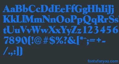 GoudyserialHeavyRegular font – Blue Fonts On Black Background