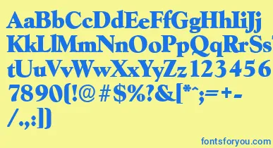 GoudyserialHeavyRegular font – Blue Fonts On Yellow Background