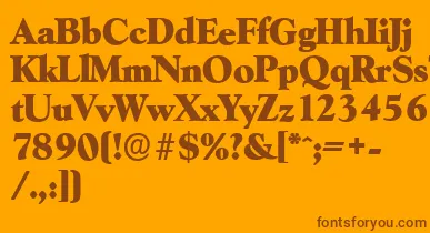 GoudyserialHeavyRegular font – Brown Fonts On Orange Background