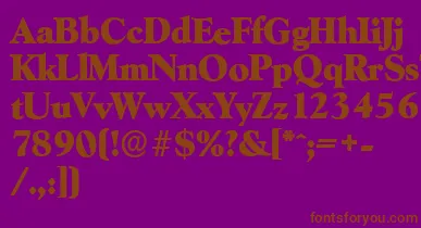 GoudyserialHeavyRegular font – Brown Fonts On Purple Background