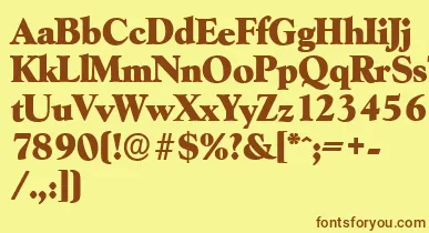 GoudyserialHeavyRegular font – Brown Fonts On Yellow Background