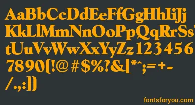 GoudyserialHeavyRegular font – Orange Fonts On Black Background