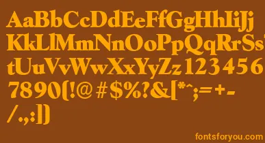 GoudyserialHeavyRegular font – Orange Fonts On Brown Background