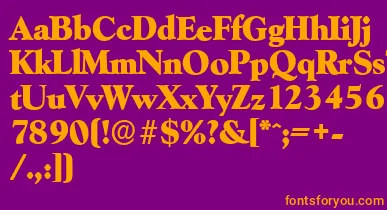 GoudyserialHeavyRegular font – Orange Fonts On Purple Background