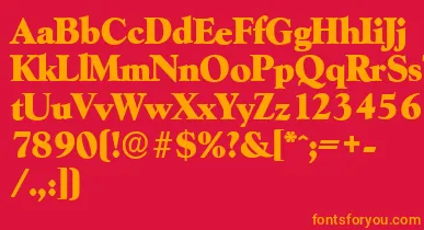 GoudyserialHeavyRegular font – Orange Fonts On Red Background