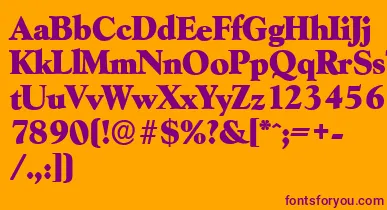 GoudyserialHeavyRegular font – Purple Fonts On Orange Background