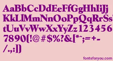 GoudyserialHeavyRegular font – Purple Fonts On Pink Background