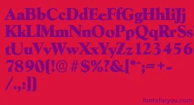 GoudyserialHeavyRegular font – Purple Fonts On Red Background