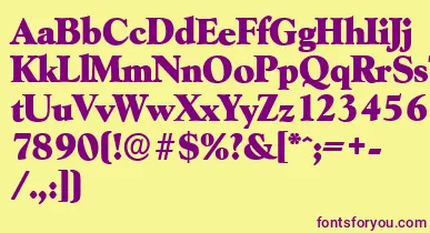 GoudyserialHeavyRegular font – Purple Fonts On Yellow Background