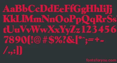 GoudyserialHeavyRegular font – Red Fonts On Black Background