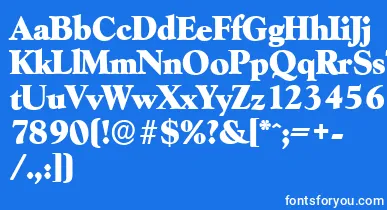 GoudyserialHeavyRegular font – White Fonts On Blue Background